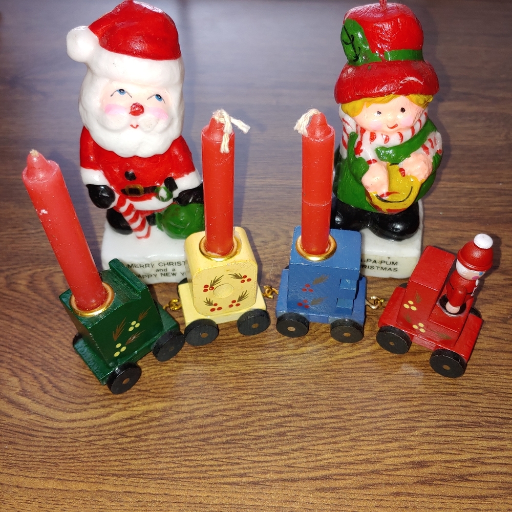 Vintage kitschy(8pc) Holiday Xmas Bundle Noel Train Set 🎄🎄🎁🎁